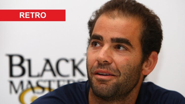Image of Pete Sampras answering questions during a press conference in 2008