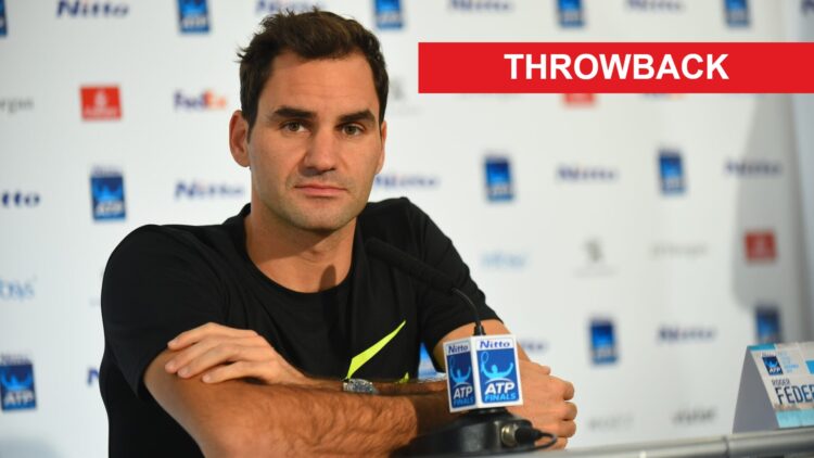 Image of Roger Federer speaking to the media ahead of the 2017 ATP Finals