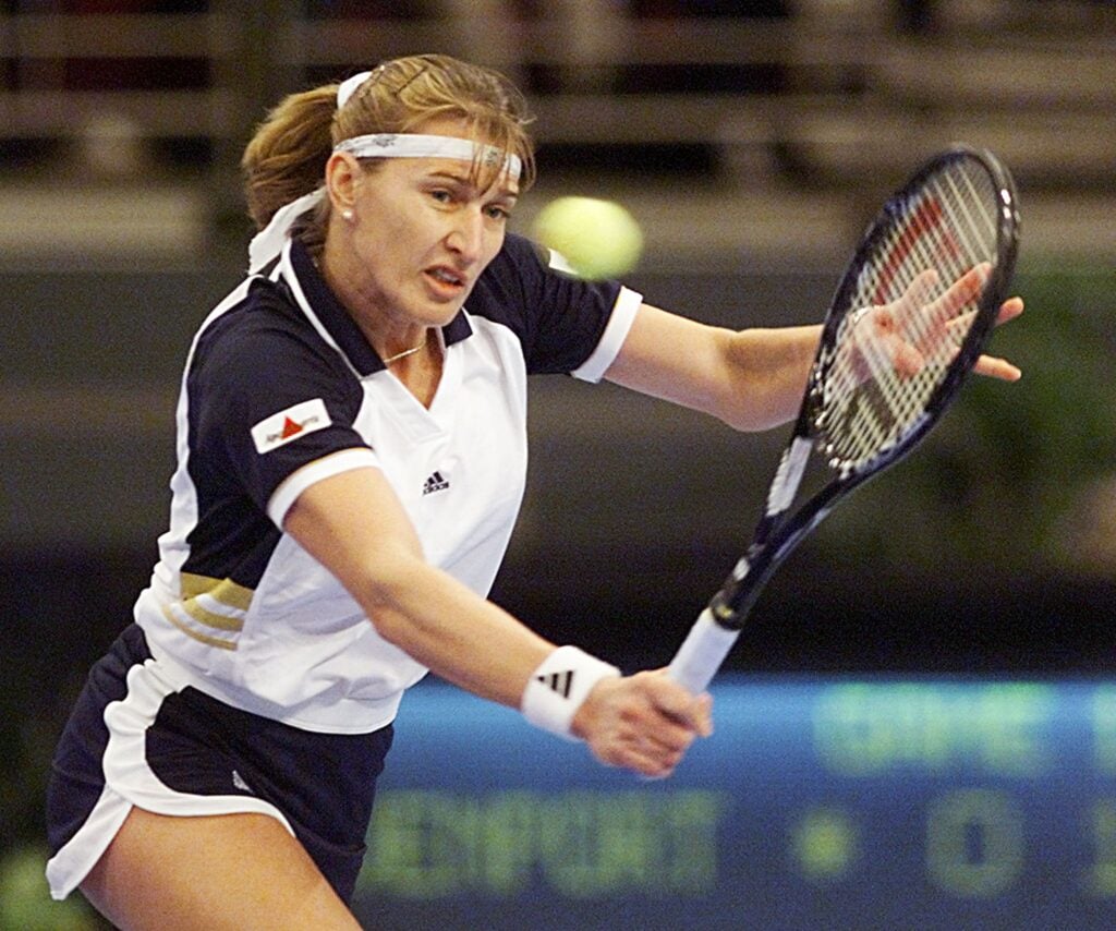 Steffi Graf in action.