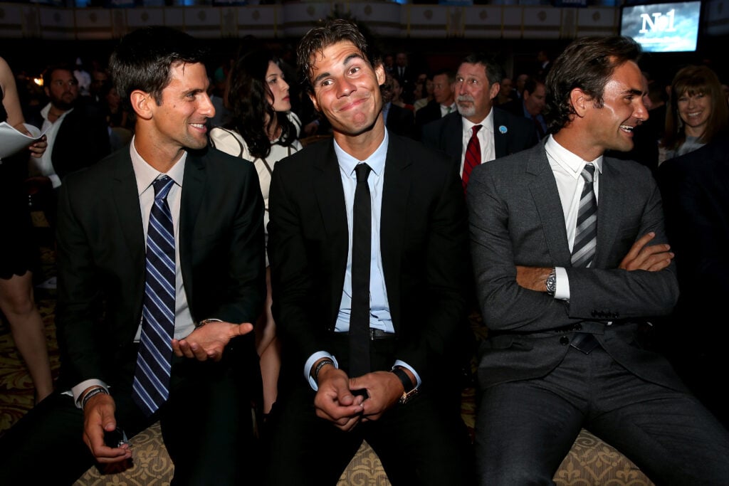 Novak Djokovic, Rafael Nadal, and Roger Federer pictured together in 2013