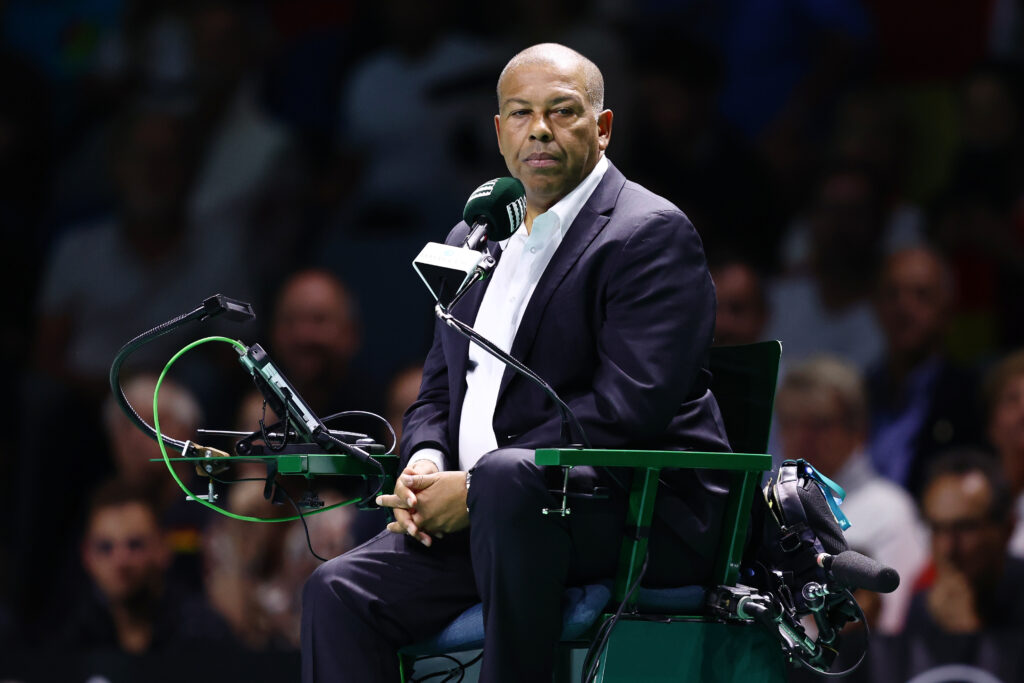 Carlos Bernardes during the Davis Cup quarterfinal match between Germany and Canada in 2024.