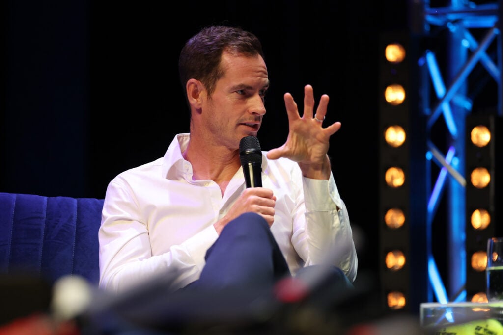Andy Murray speaking at his 'Centre Stage' tour in Glasgow.