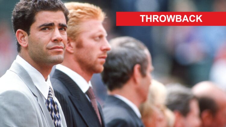 Image of Pete Sampras and Boris Becker together at Wimbledon in 1997