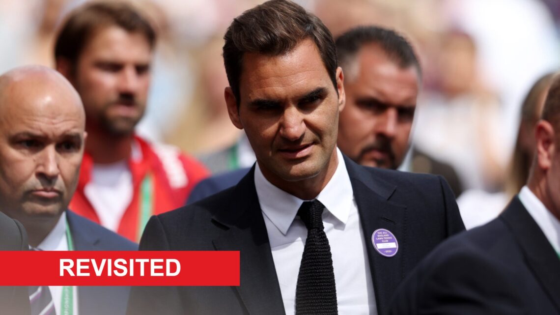 Image of Roger Federer arriving on day seven of the 2022 Wimbledon Championships