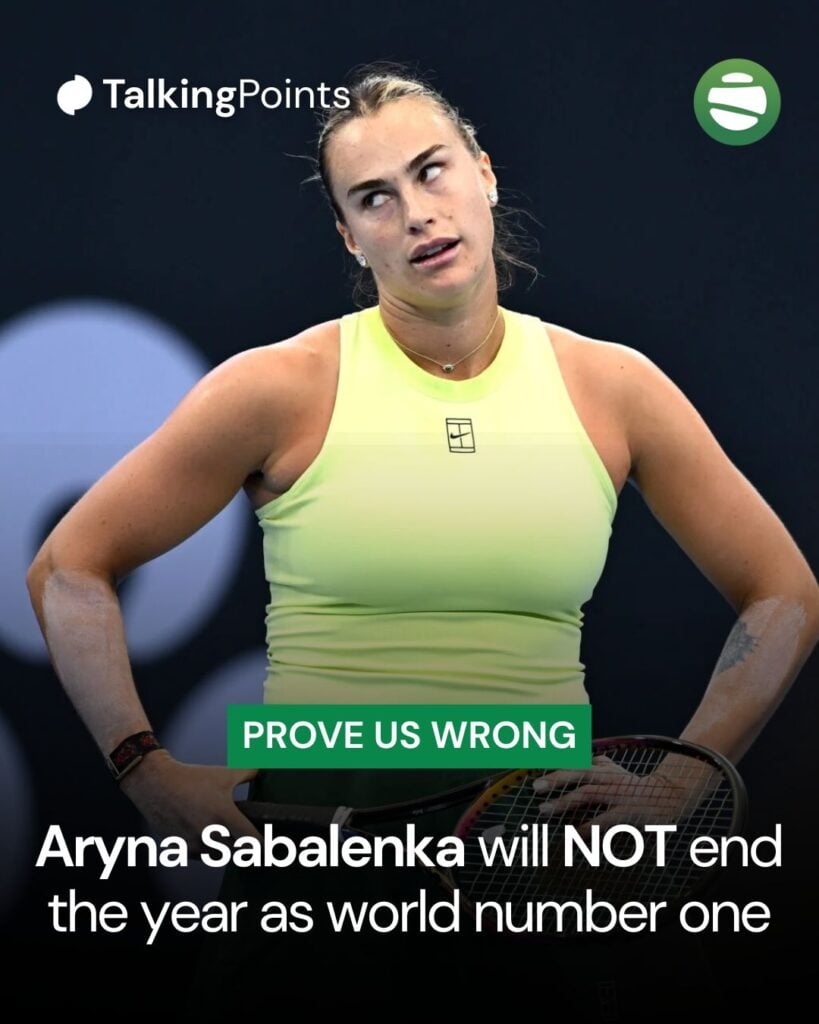 Aryna Sabalenka reacts at the 2026 Brisbane International