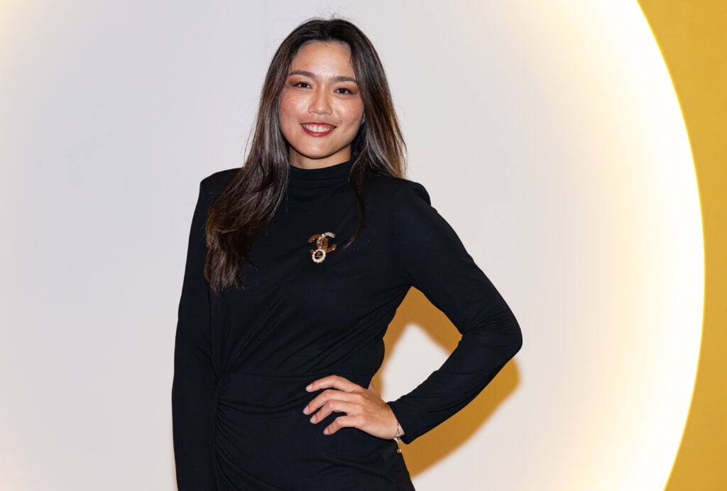 Latisha Chan poses at the players party ahead of the 2023 Qatar Open.
