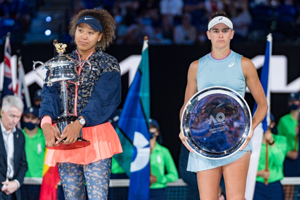 Naomi Osaka and Jennifer Brady pictured after the 2021 Australian Open final