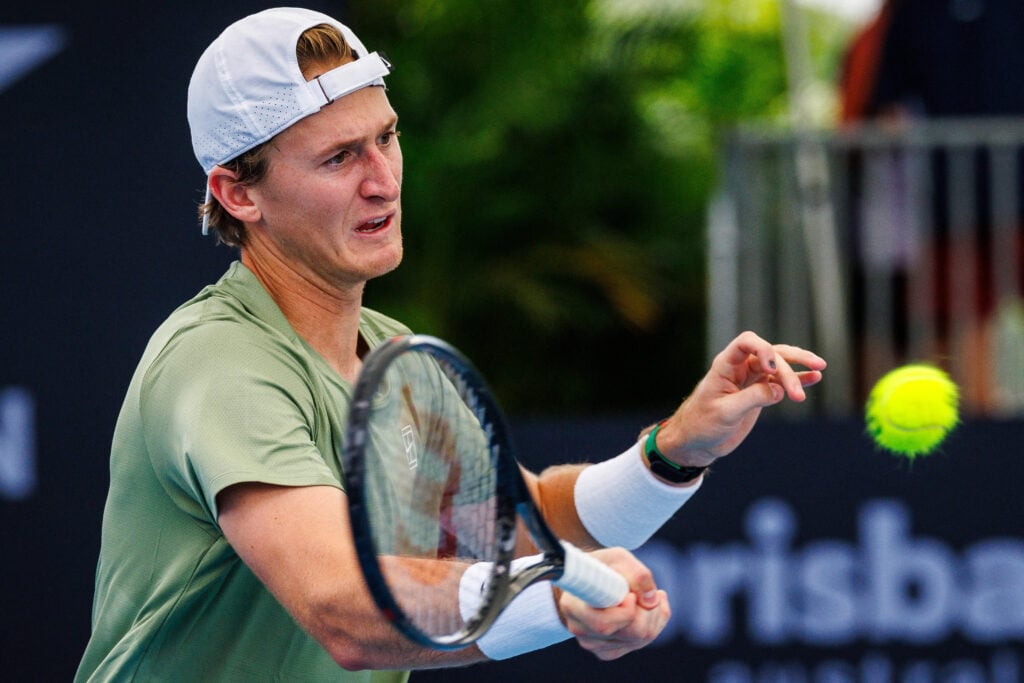 Sebastian Korda in action at the Brisbane International.