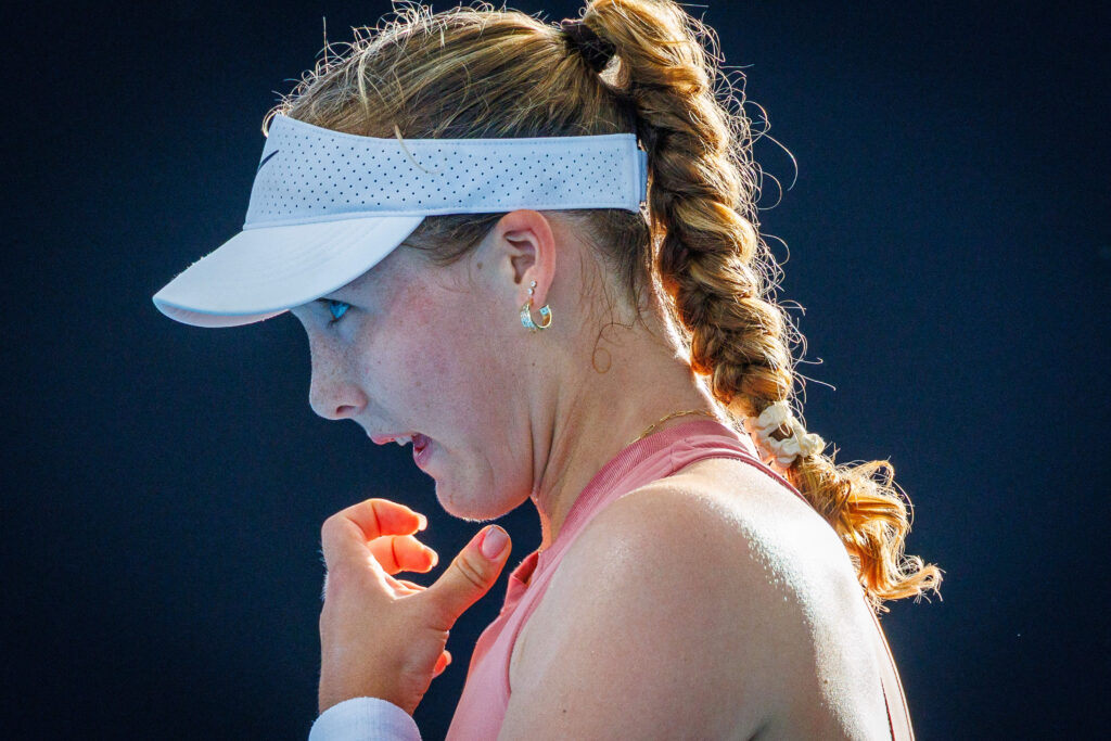 Mirra Andreeva looks on in Brisbane.
