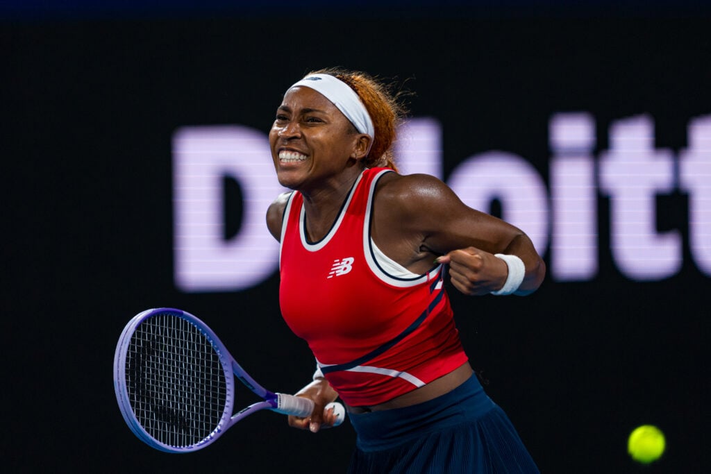 Coco Gauff celebrates