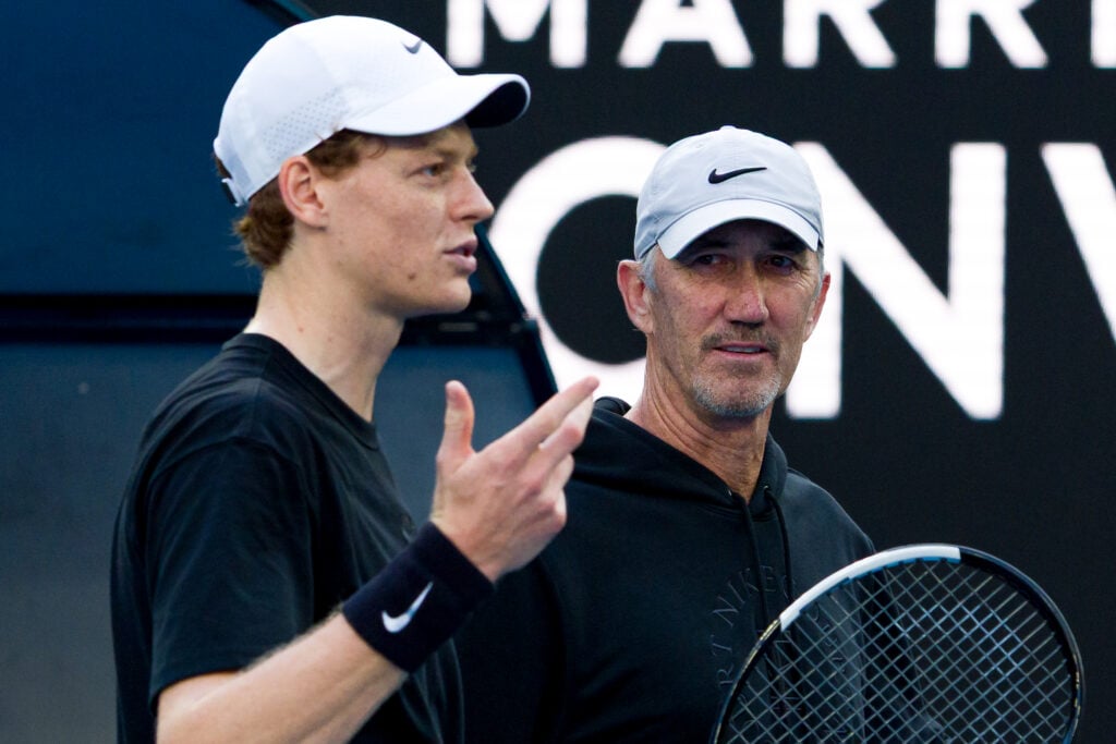 Jannik Sinner and Darren Cahill pictured together ahead of the 2026 Australian Open.