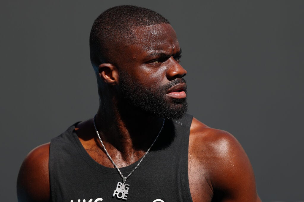 Frances Tiafoe pictured in training ahead of the 2026 Australian Open