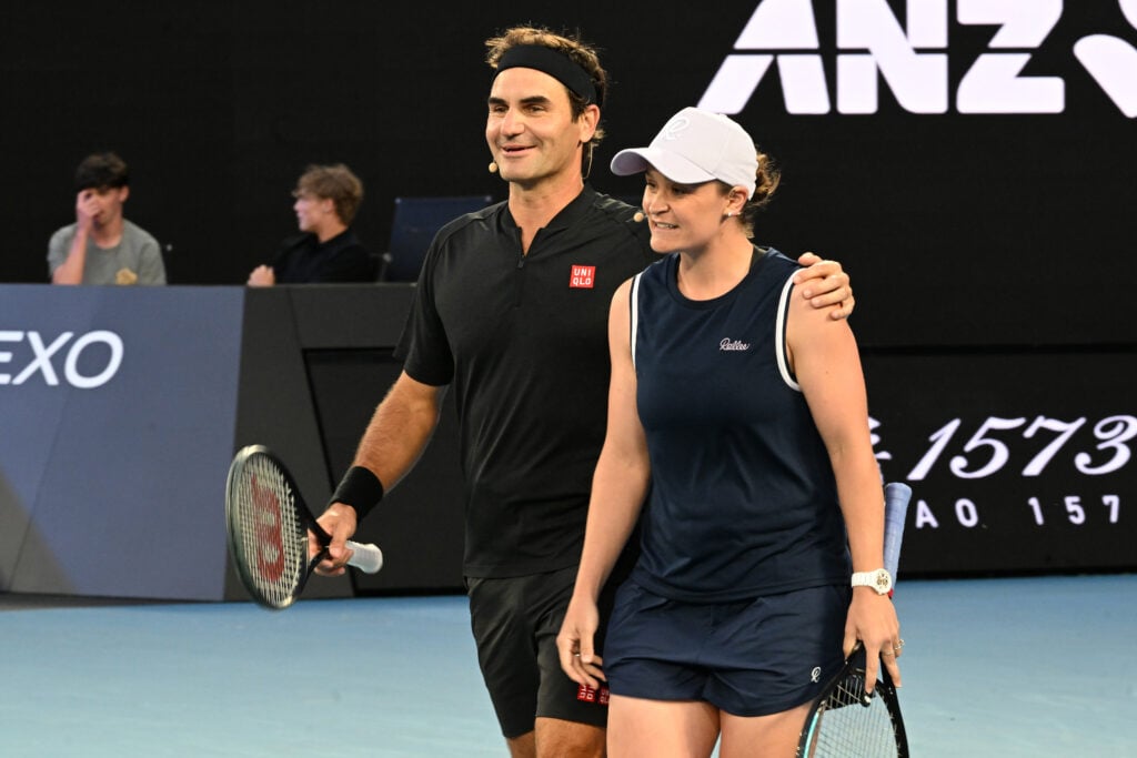 Ash Barty and Roger Federer together at the 2026 Australian Open
