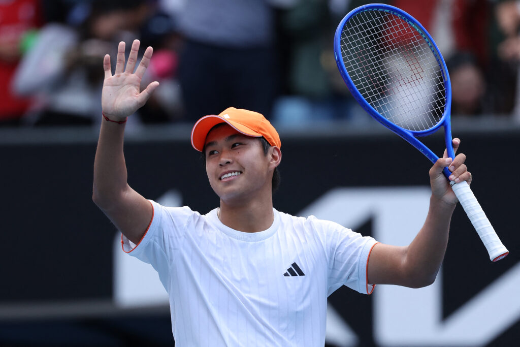 Learner Tien celebrates during the 2026 Australian Open