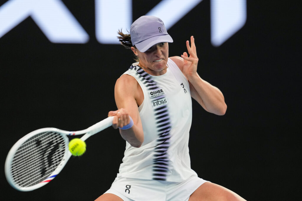 Iga Swiatek in action at the Australian Open.