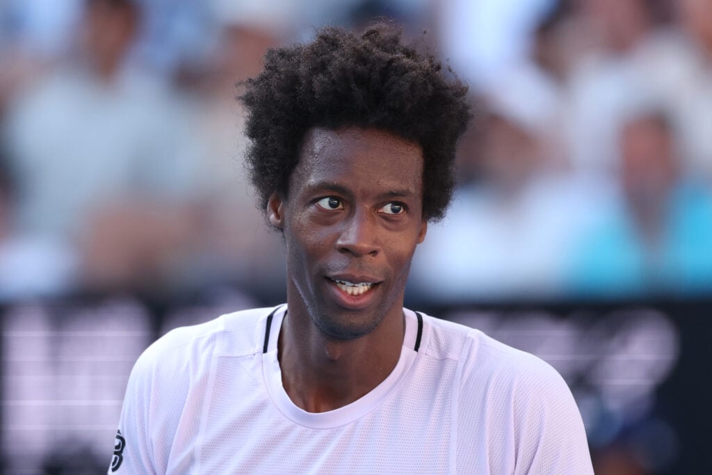 Gael Monfils looks on during his first round match at the 2026 Australian Open.