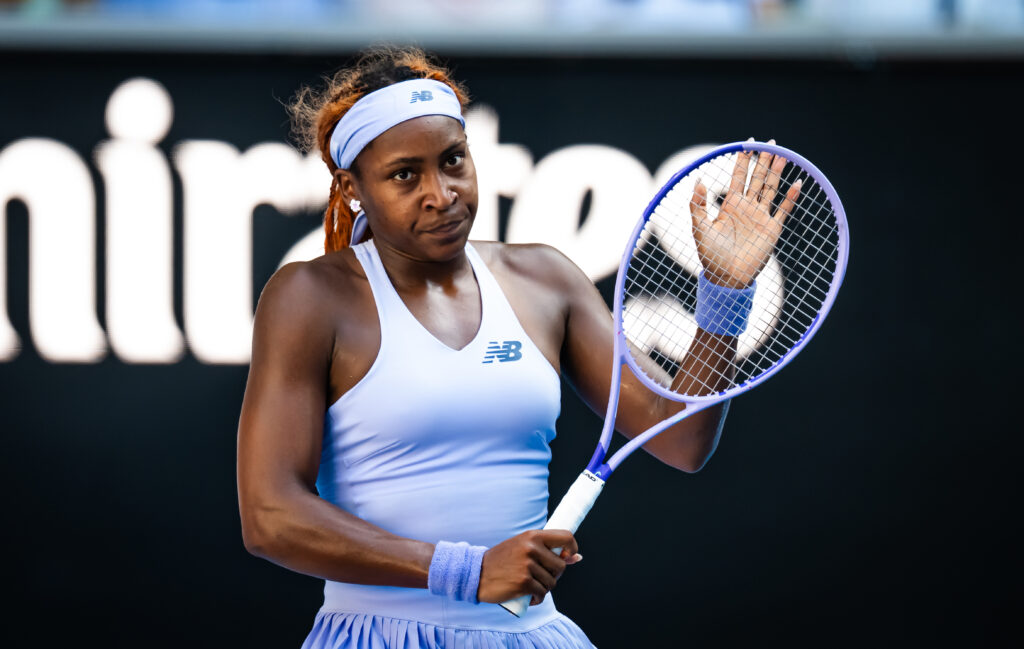 Coco Gauff applauds Karolina Muchova during their fourth round match at the 2026 Australian Open.