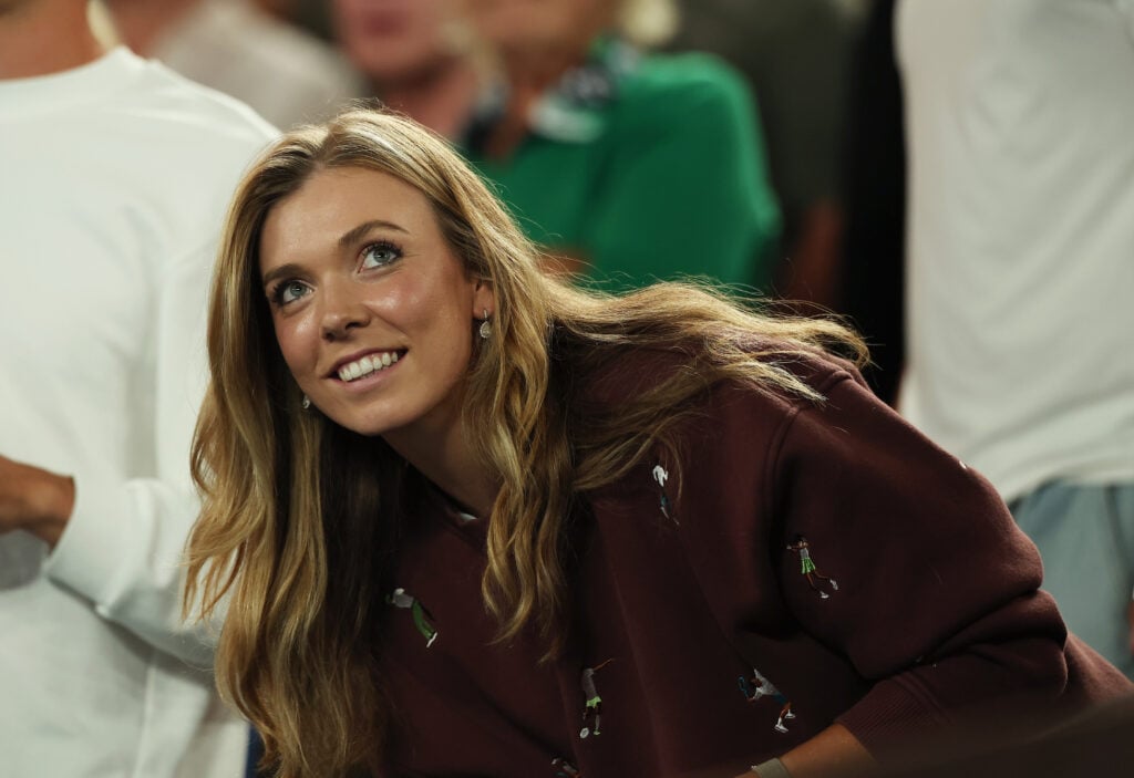 Katie Boulter watches Alex de Minaur play at the 2026 Australian Open