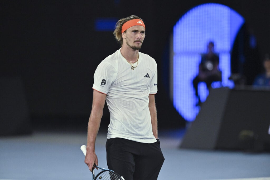 Alexander Zverev during his quarterfinal match against Learner Tien at the 2026 Australian Open.