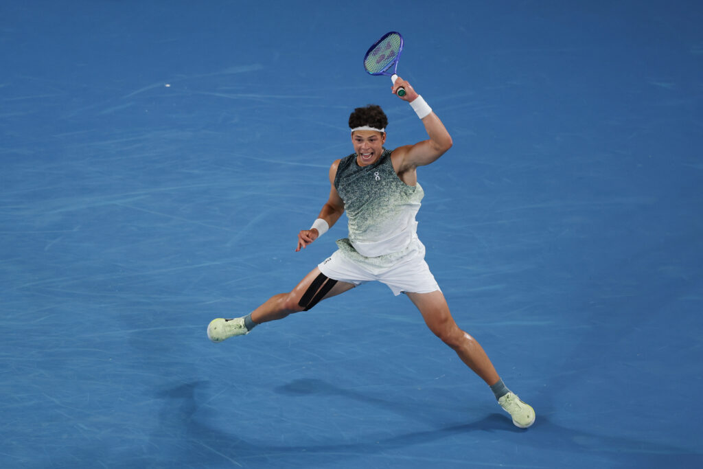 Ben Shelton in action at the 2026 Australian Open.