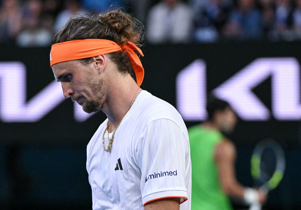 Alexander Zverev reacts.