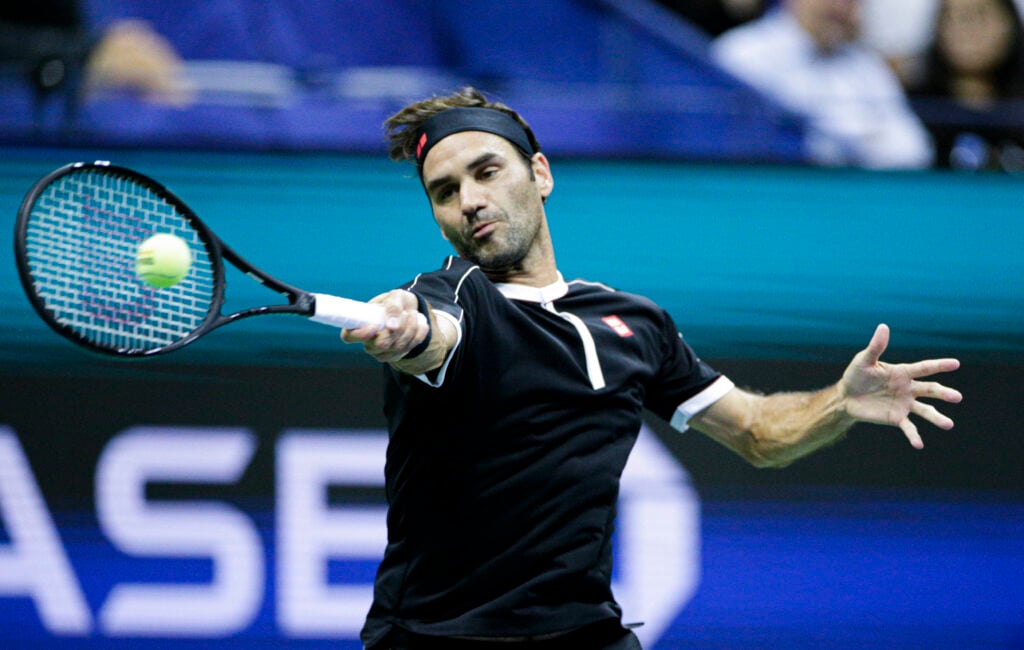 Roger Federer in action at the 2019 US Open.