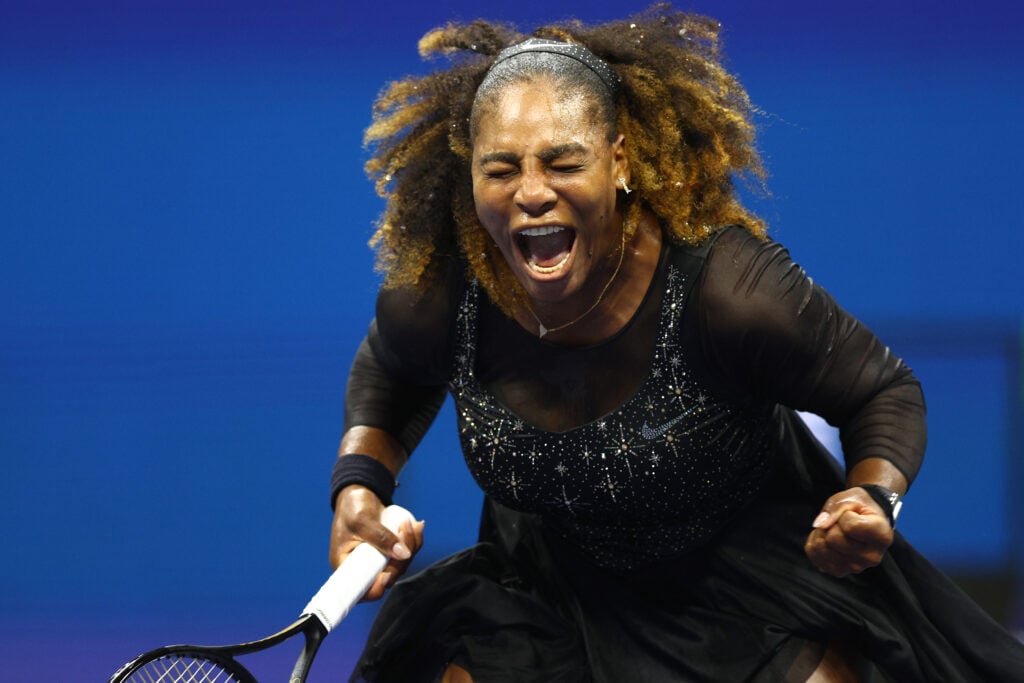 Serena Williams celebrates at the 2022 US Open