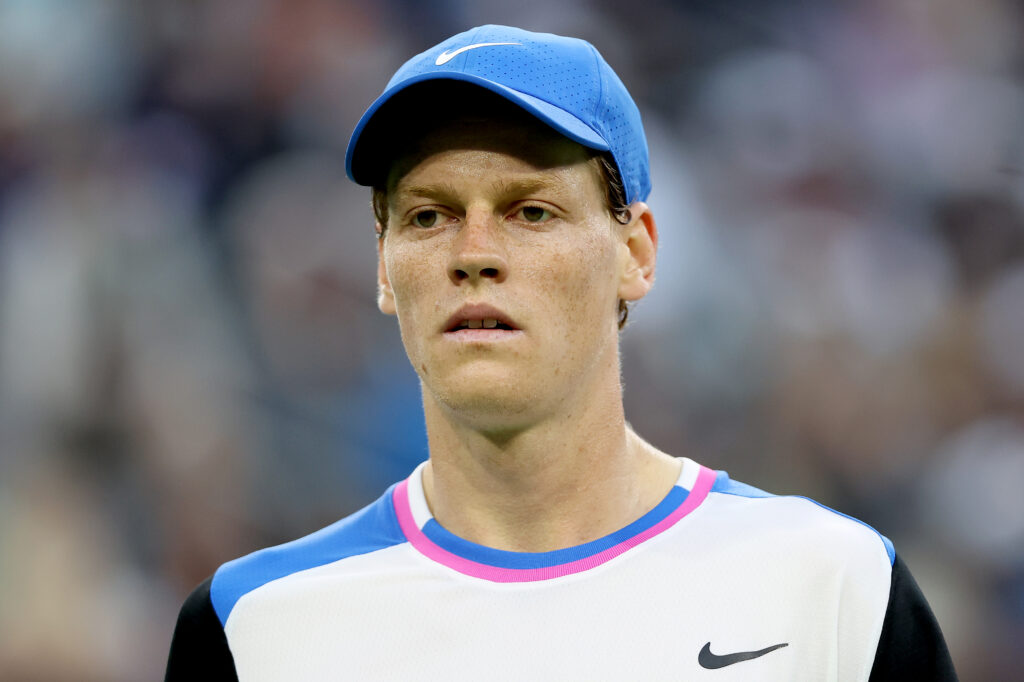 Jannik Sinner reacts during Indian Wells in 2024