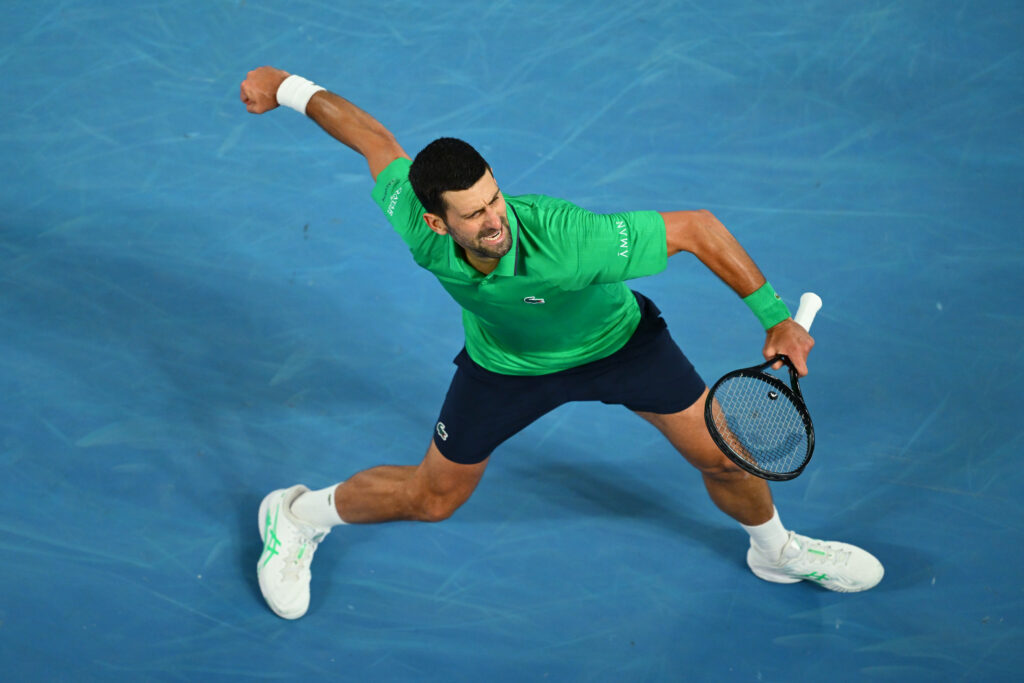 Novak Djokovic celebrates at the 2026 Australian Open
