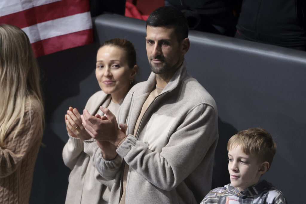 Novak Djokovic pictured at the 2026 Winter Olympic Games