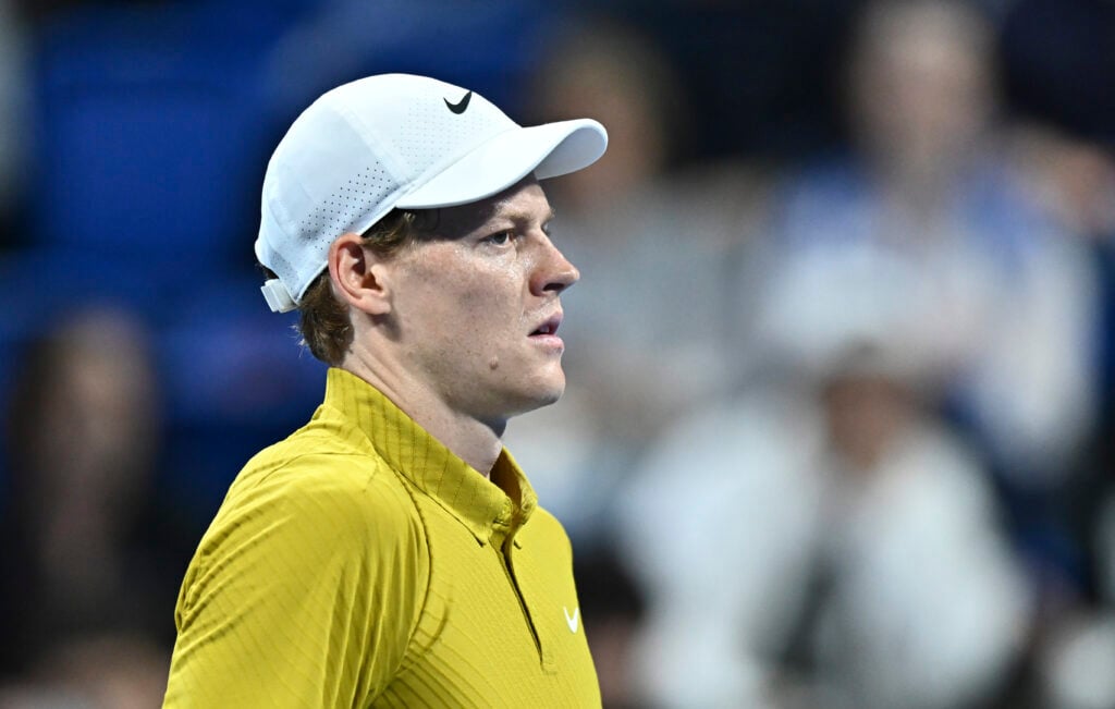 Jannik Sinner reacts during the 2026 Qatar Open