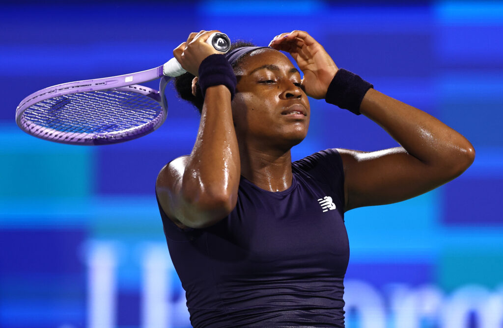 Coco Gauff reacts