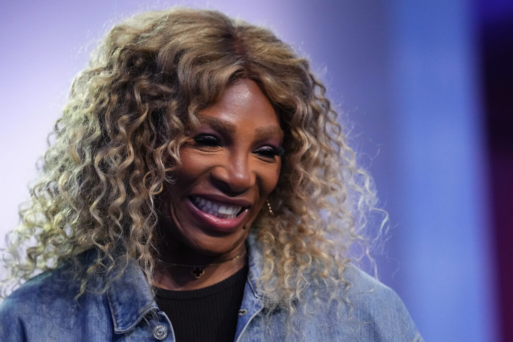 Serena Williams pictured at a TGL event in 2026