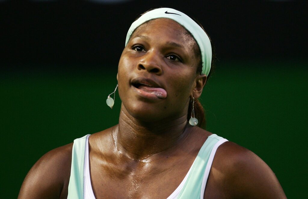Serena Williams looks on during her match at the 2006 Australian Open.