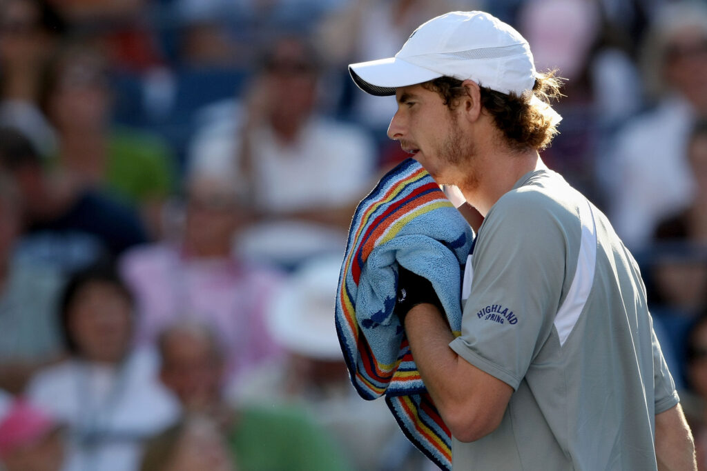 Andy Murray looks on at the 2008 US Open.