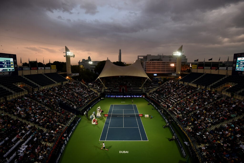 A general view of the Dubai Tennis Championships.