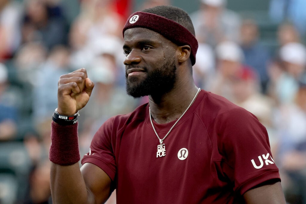 Frances Tiafoe reacts during Indian Wells in 2026