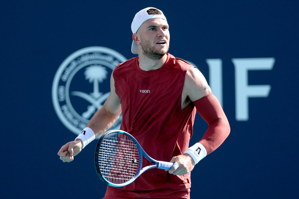 Jack Draper during his match against Reilly Opelka at the 2026 Miami Open.