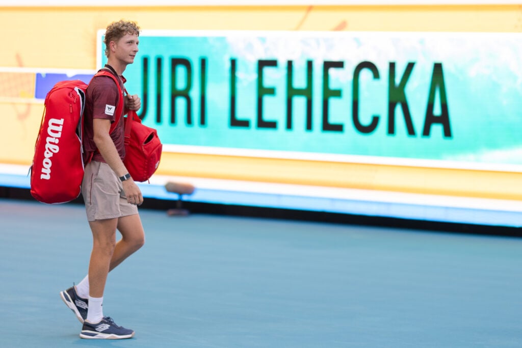 Martin Landaluce walks off the court in Miami.
