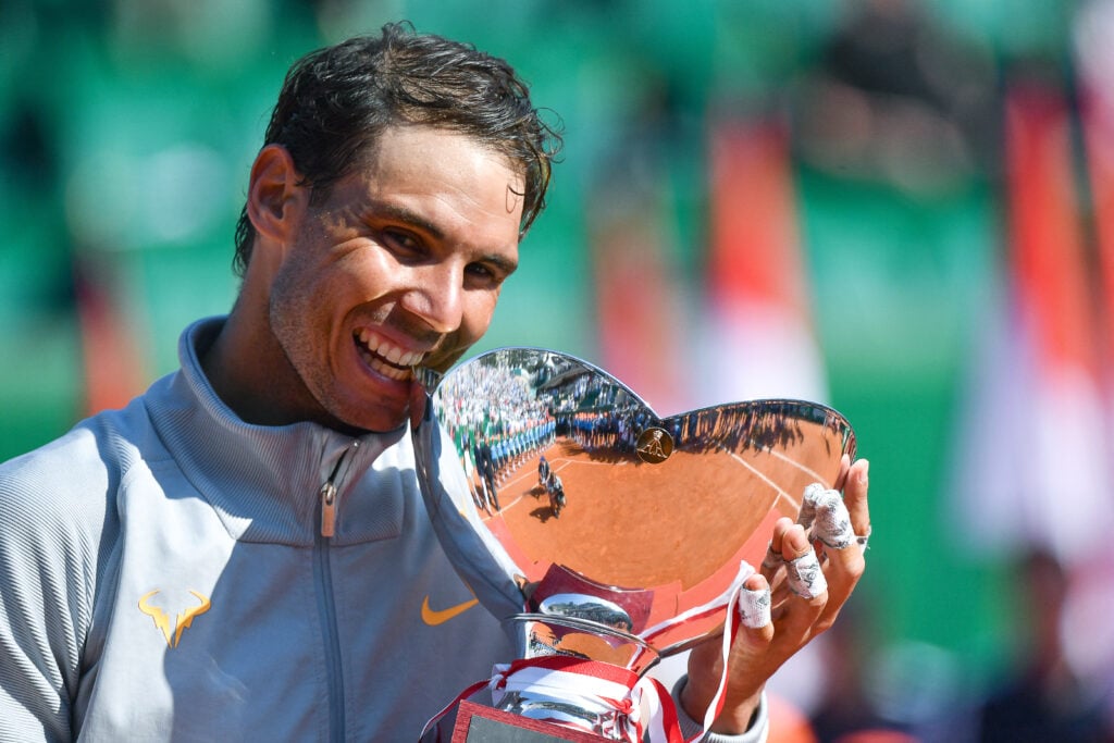 Rafael Nadal celebrates at the 2018 Monte-Carlo Masters