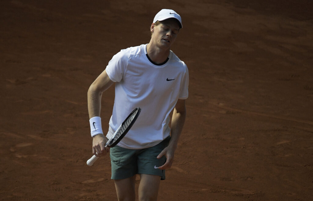 Jannik Sinner during his match at the Madrid Open in 2024.