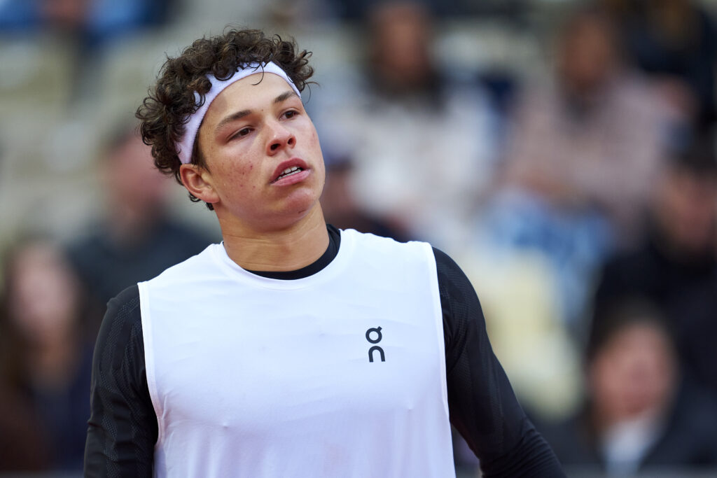 Ben Shelton reacts at the 2025 Monte Carlo Masters