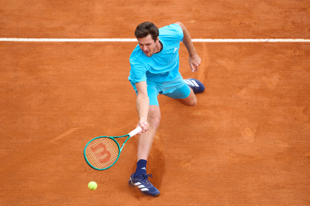 Hubert Hurkacz in action at the 2026 Monte Carlo Masters.