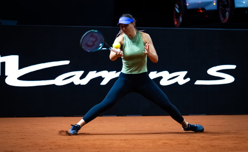 Paula Badosa practicing ahead of the 2026 Stuttgart Open.