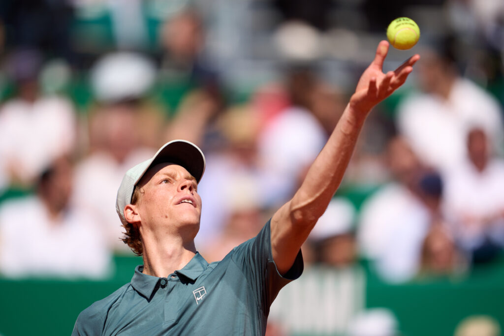 Jannik Sinner in action at the Monte-Carlo Masters.