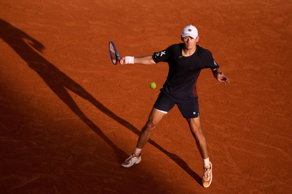 Alex de Minaur in action at the Monte-Carlo Masters.