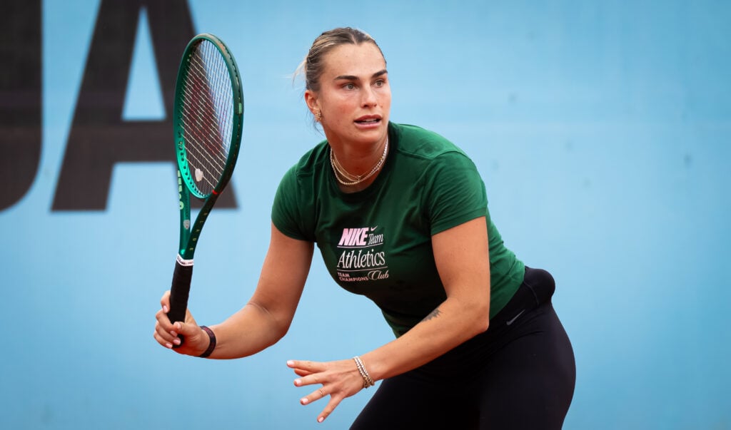 Aryna Sabalenka practicing ahead of the 2026 Madrid Open.