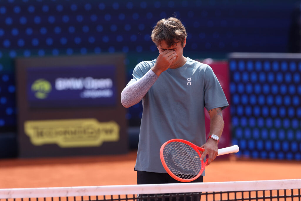Flavio Cobolli reacts in Munich.
