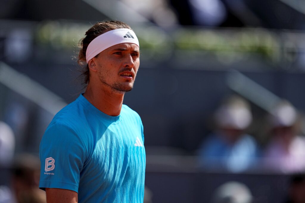 Alexander Zverev looks on at the Madrid Open.