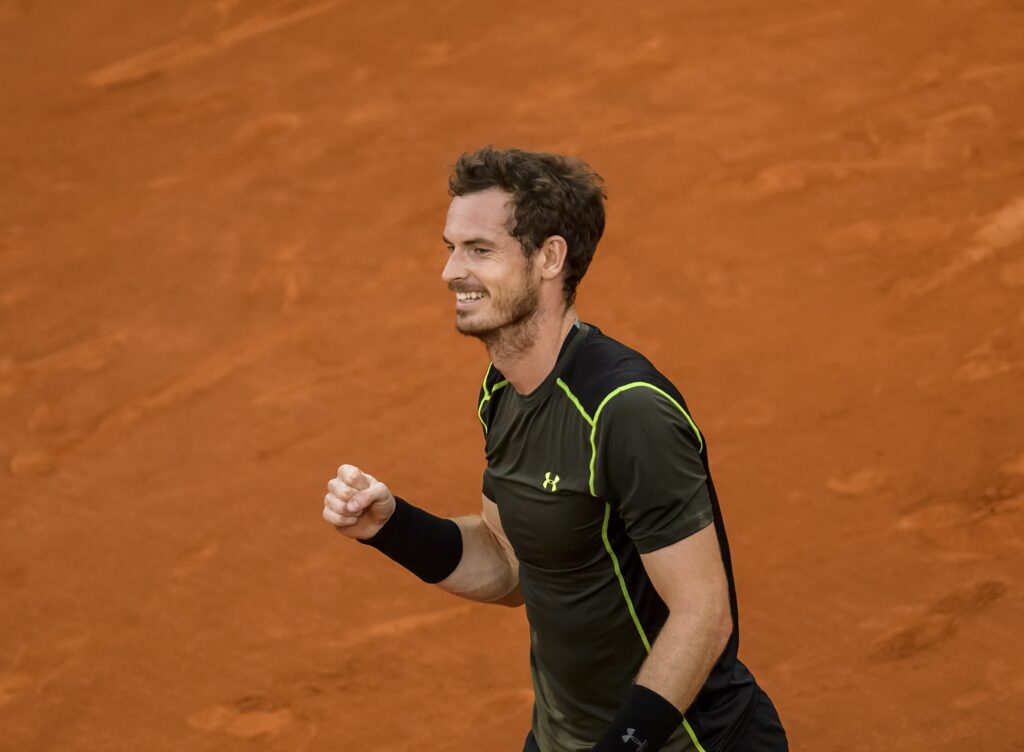 Andy Murray celebrates.